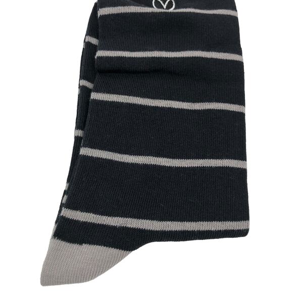 Lot 6 Pairs Mens Socks 9 - 13 Crew Socks Dress Socks Striped Combed Cotton Vybe - Picture 3 of 9